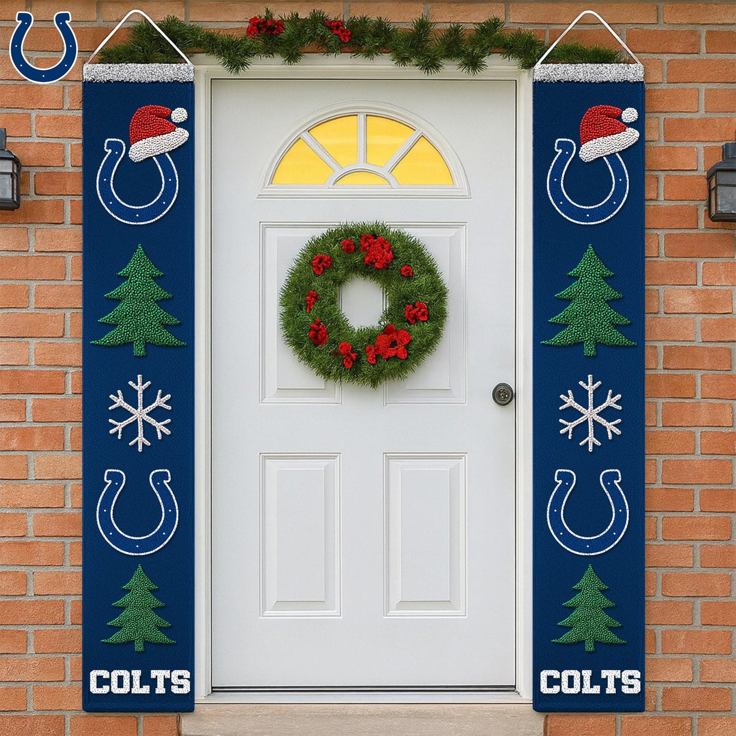 Premium NFL IND Christmas Merry Christmas Porch Sign V1 NMD NHM