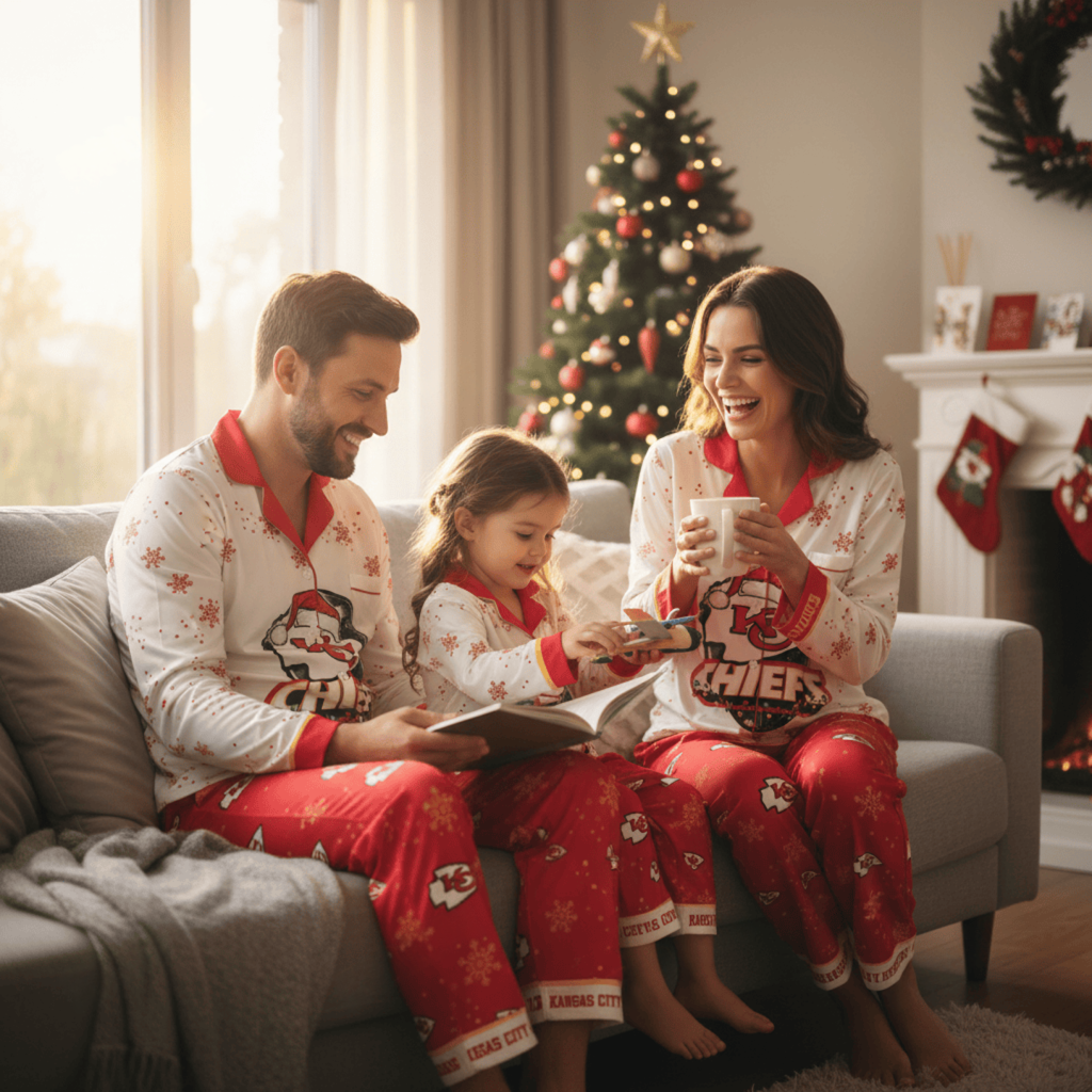 Premium NFL KC Christmas Pajamas V1 NMD TTV