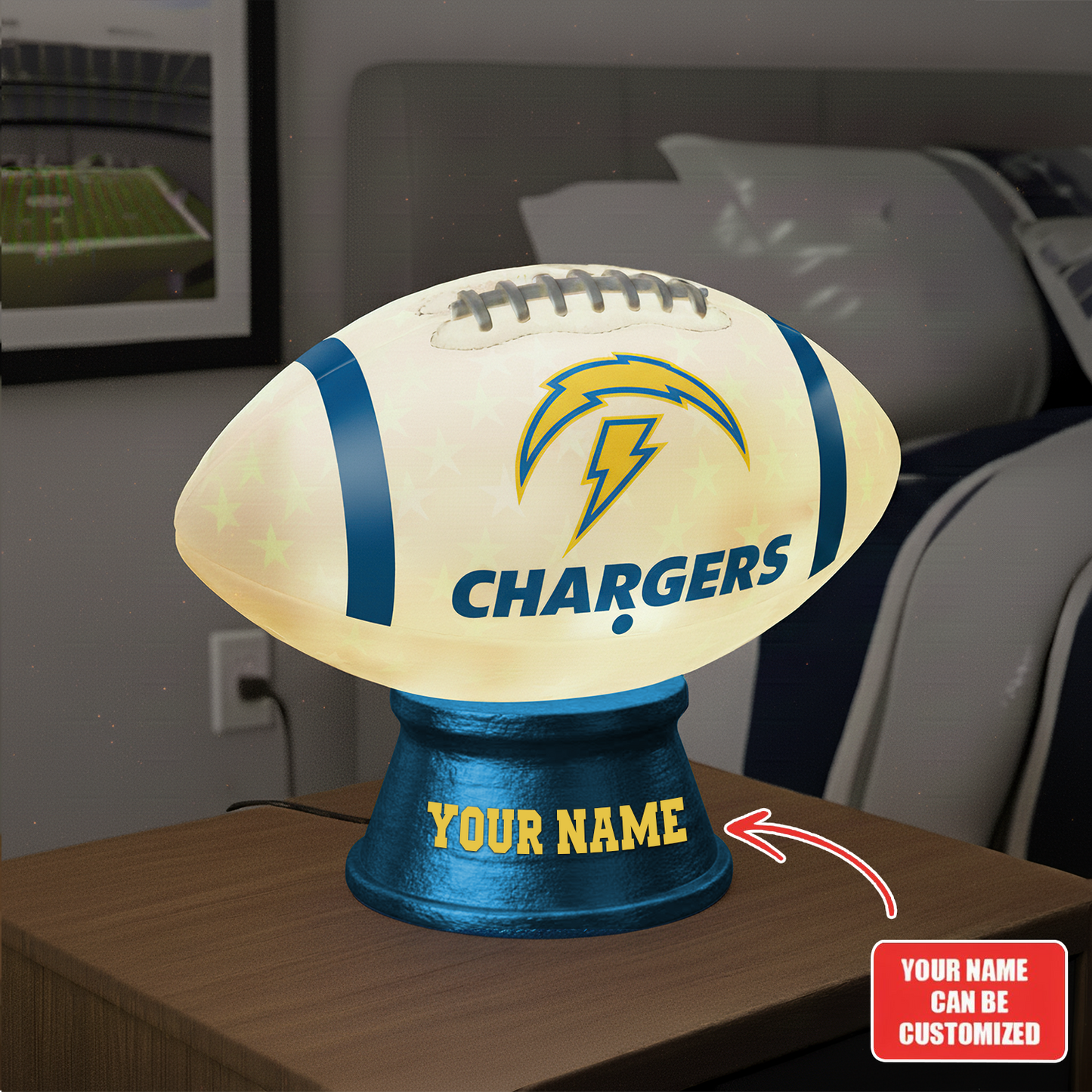 Premium NFL LAC Football Night Light Custom Name V2 NMD TTV