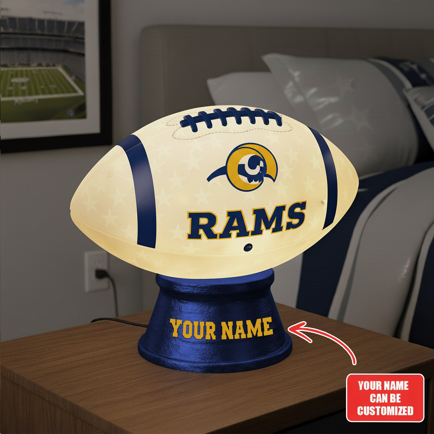 Premium NFL LAR Football Night Light Custom Name V2 NMD TTV