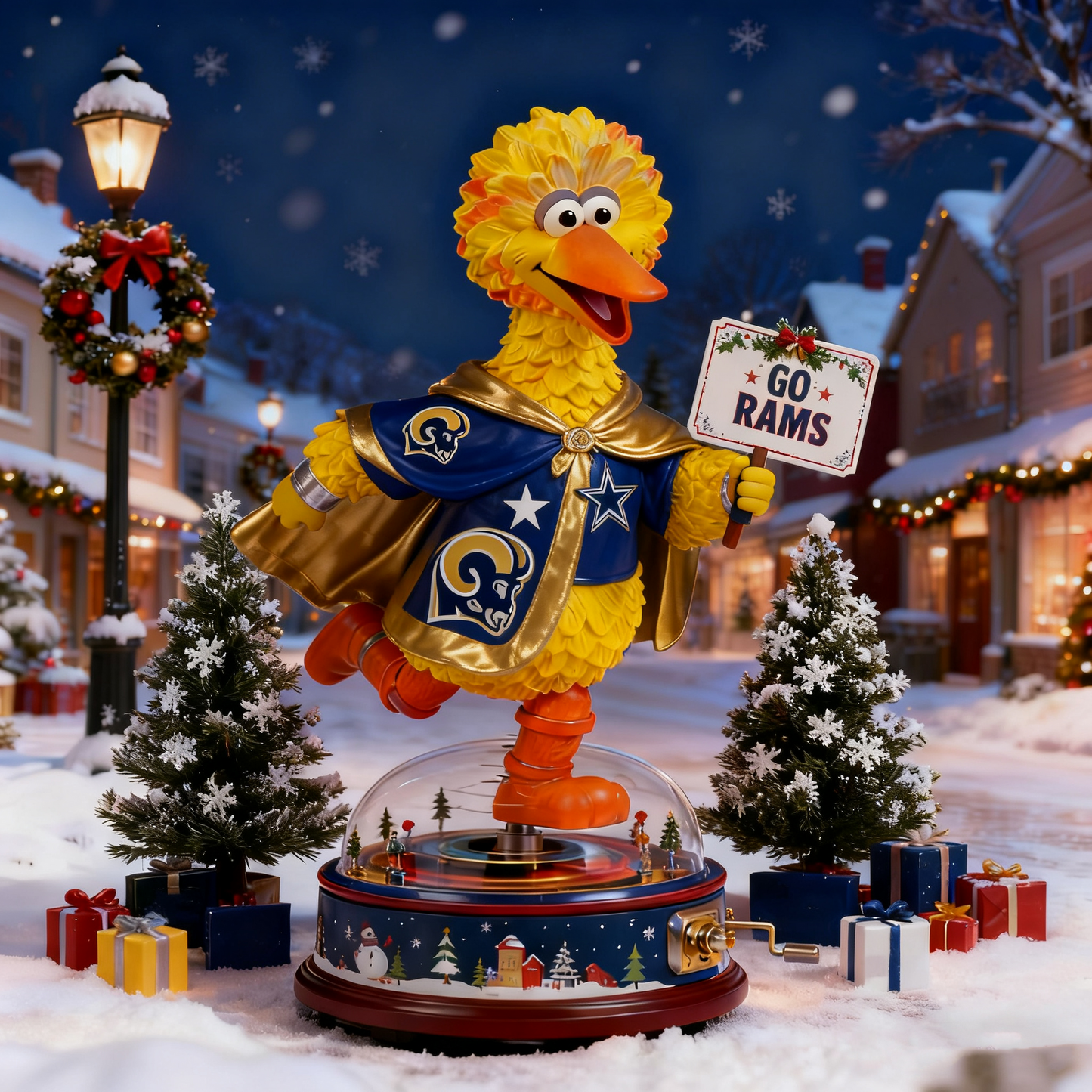 Premium NFL LAR x Big Bird Christmas Arcylic Plaque V1 NMD TTV