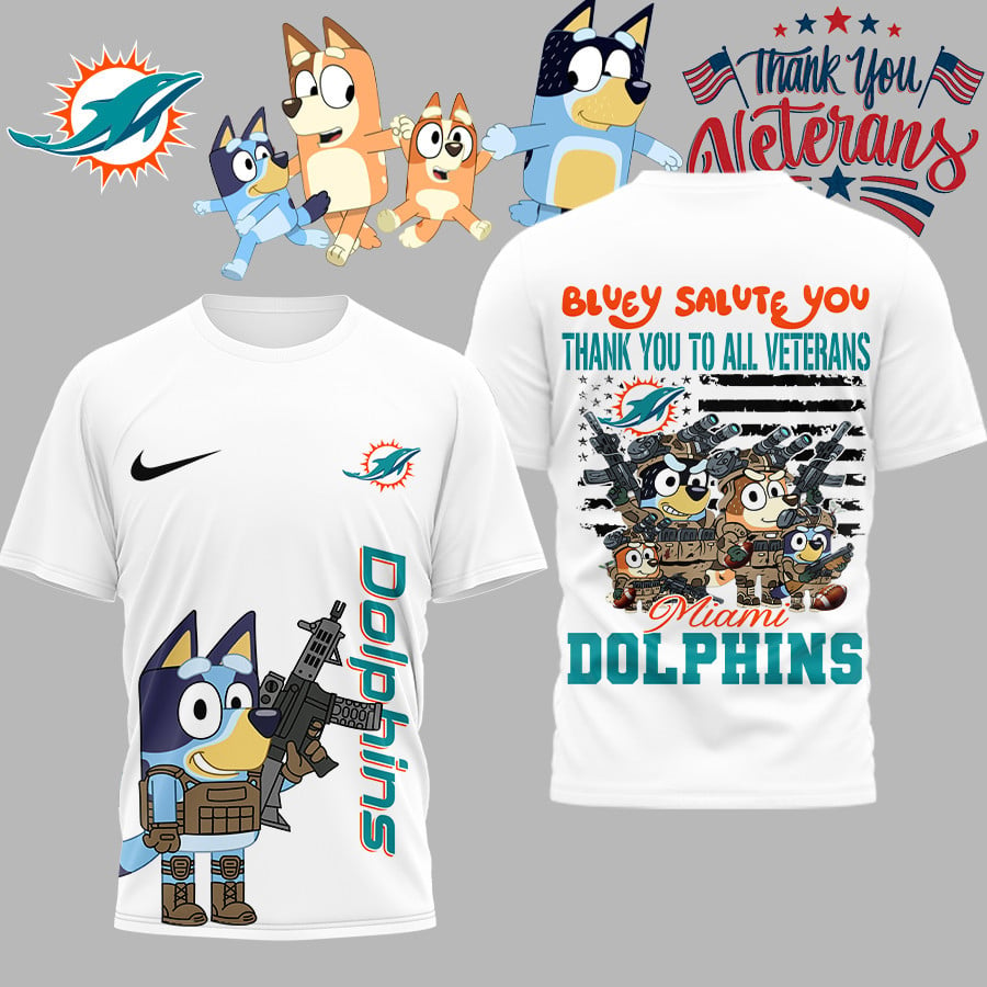 Premium NFL MIA Bluey Salute Veterans T-shirt V2 NMD TTV