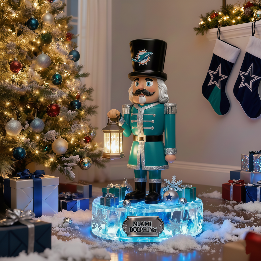 Premium NFL MIA LED Nutcracker Holiday Decor V1 NMD 261125 TTV