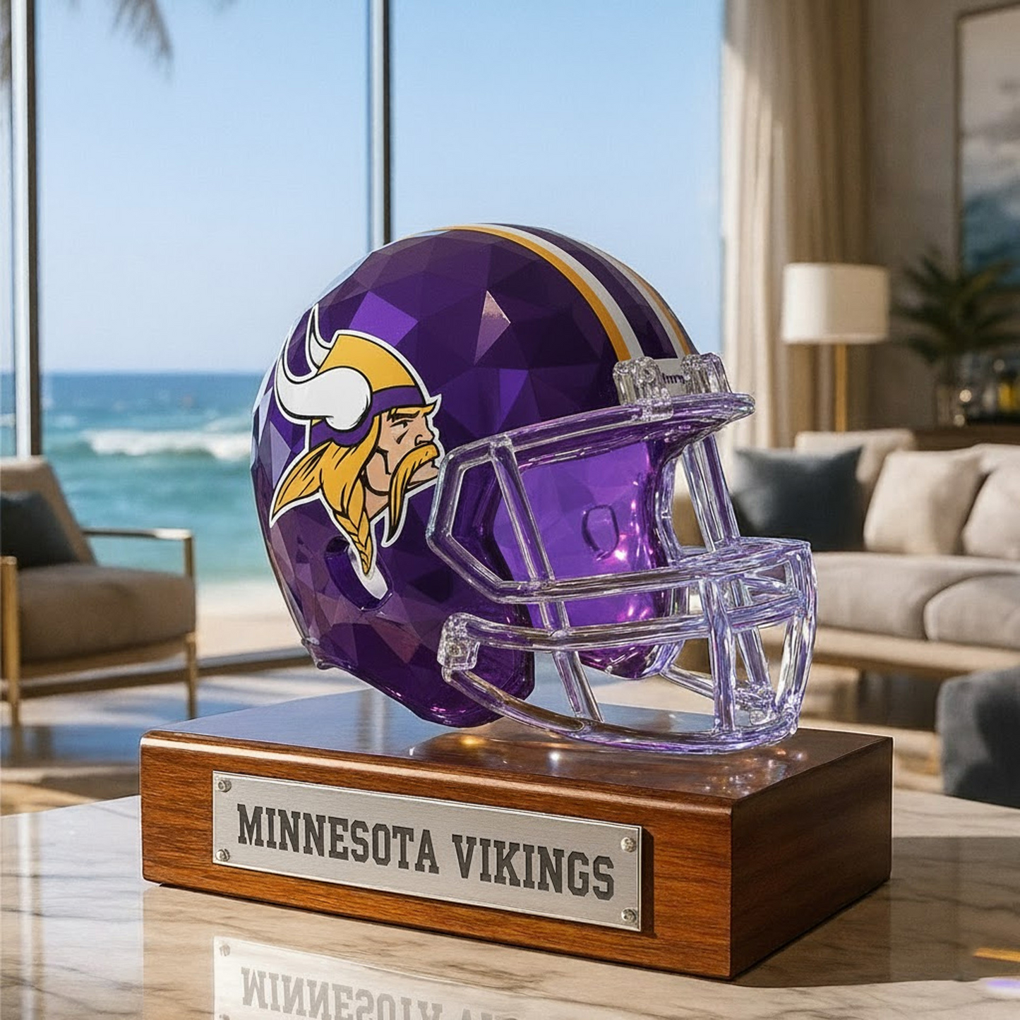 Premium NFL MIN Crystal Style Desktop Ornament V1 NMD TTV