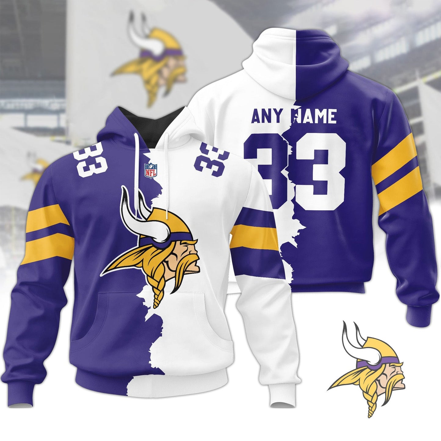 Premium NFL MIN Home Mix Away Hoodie V1 NMD NHM