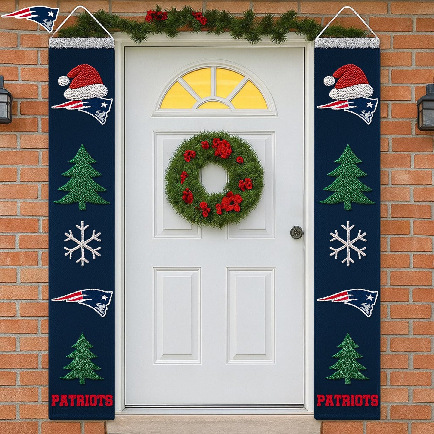 Premium NFL NE Christmas Merry Christmas Porch Sign V1 NMD NHM
