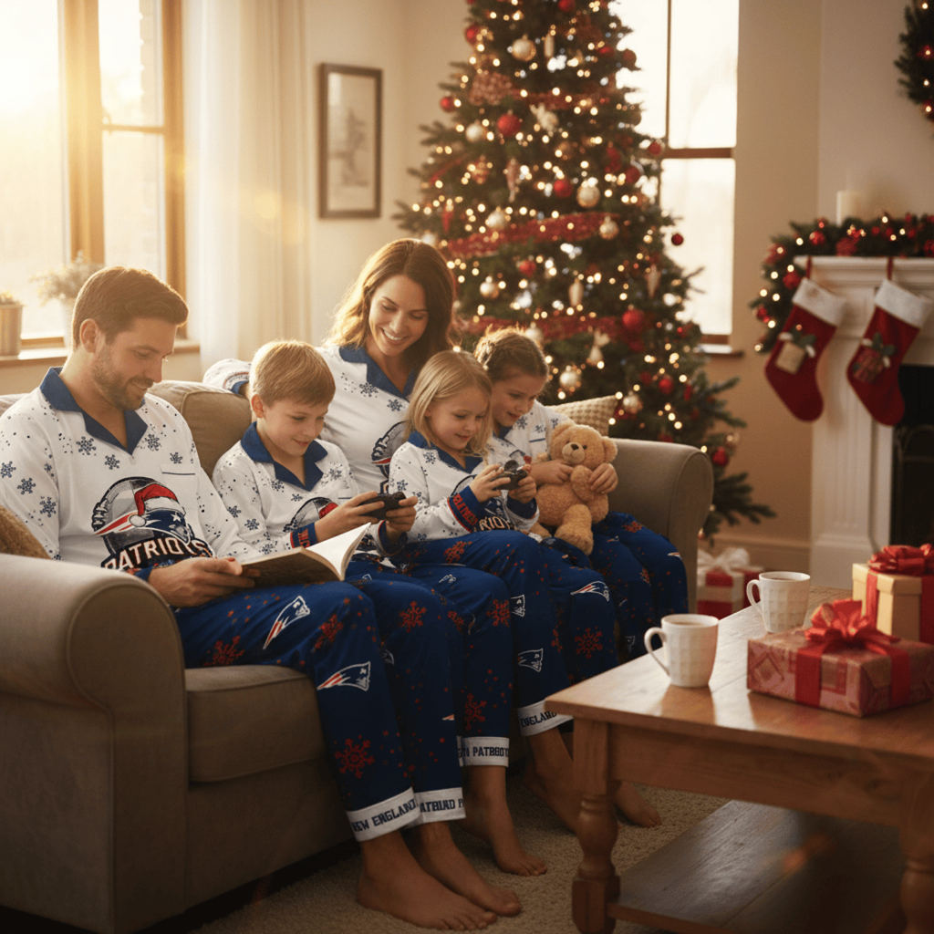 Premium NFL NE Christmas Pajamas V1 NMD TTV