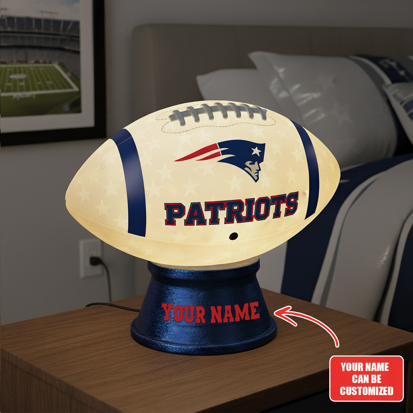 Premium NFL NE Football Night Light Custom Name V2 NMD TTV
