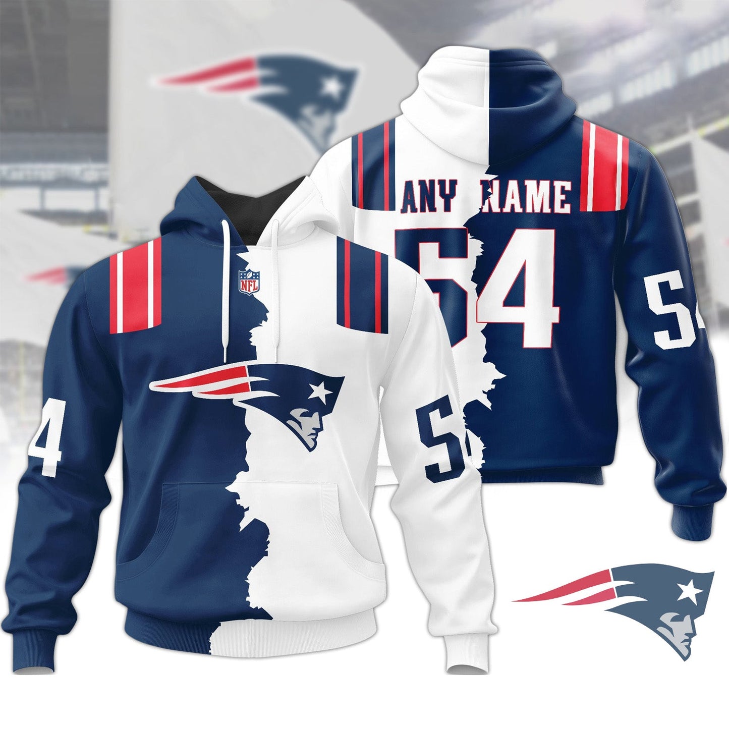 Premium NFL NE Home Mix Away Hoodie V1 NMD NHM