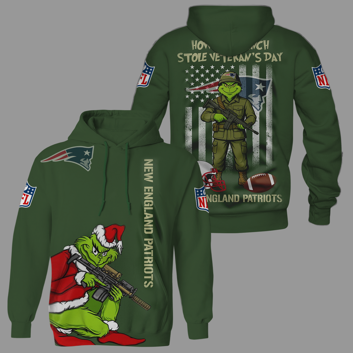 Premium NFL NE The Grinch Salute Veterans Shirt V1 NMD 311025 TTV