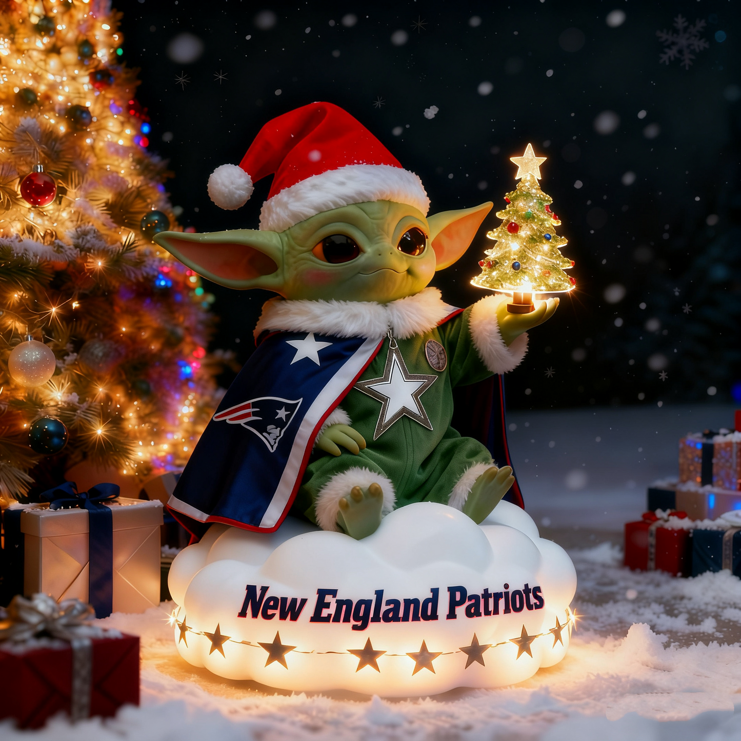 Premium NFL NE x Baby Yoda Holiday LED Figure V1 NMD 261125 TTV