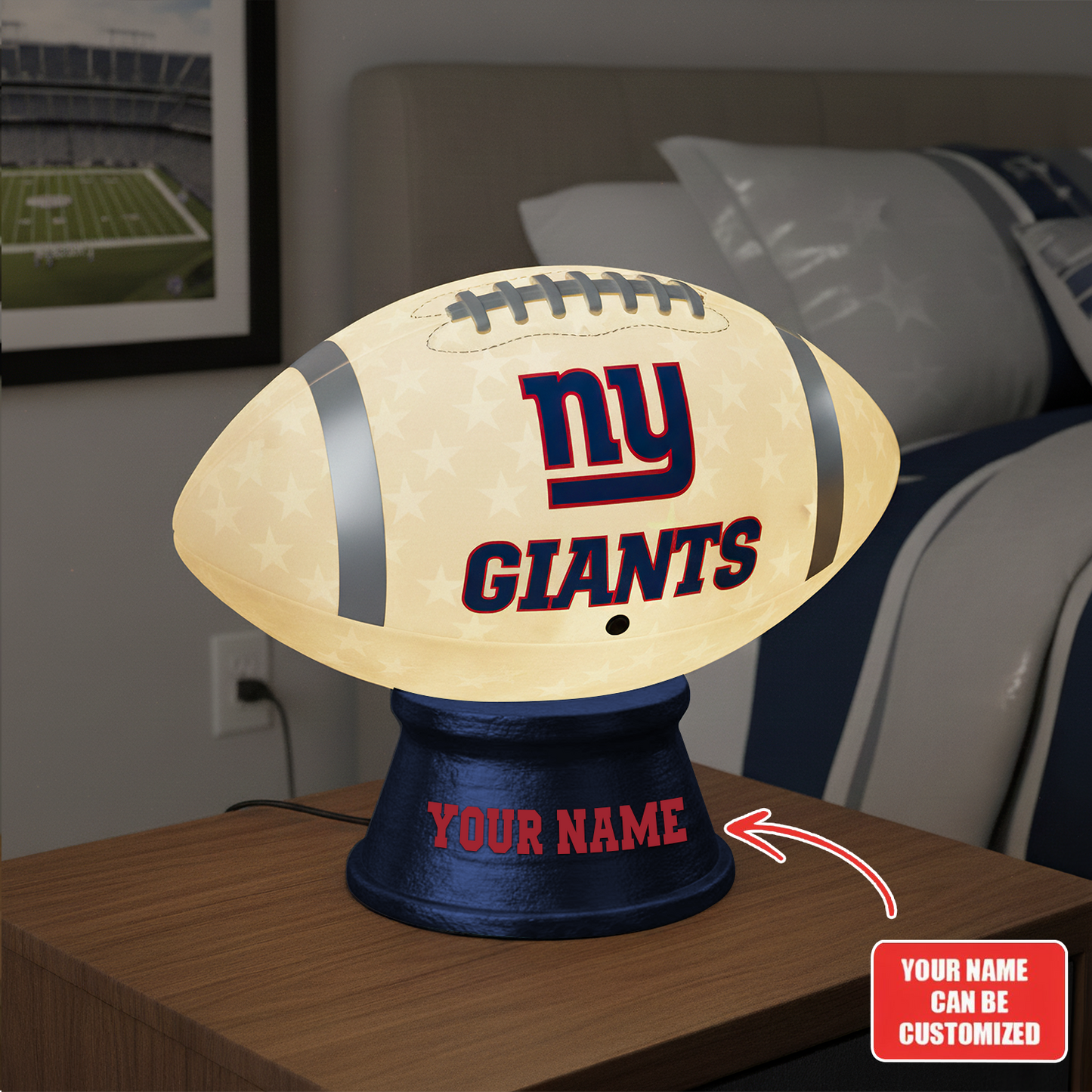 Premium NFL NYG Football Night Light Custom Name V2 NMD TTV