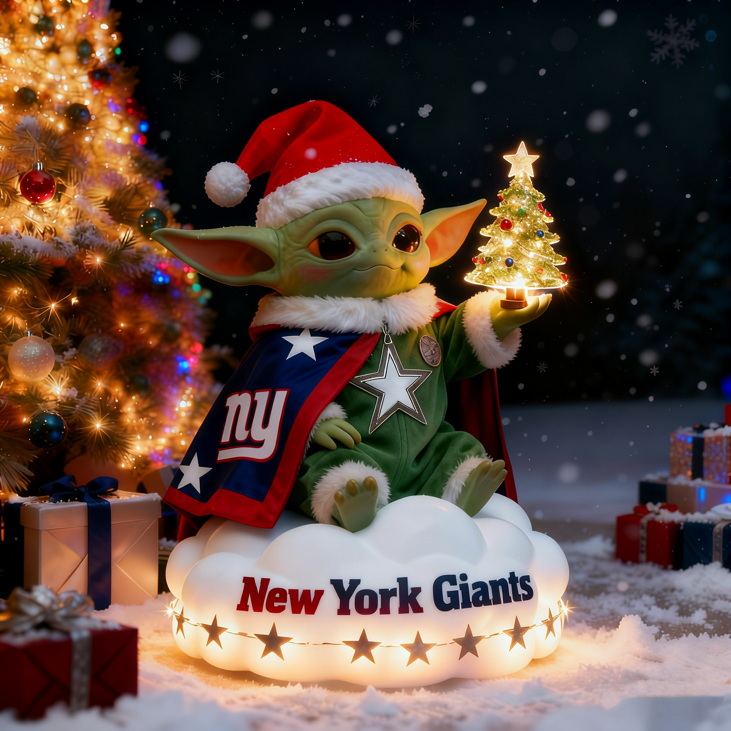 Premium NFL NYG x Baby Yoda Holiday LED Figure V1 NMD 261125 TTV