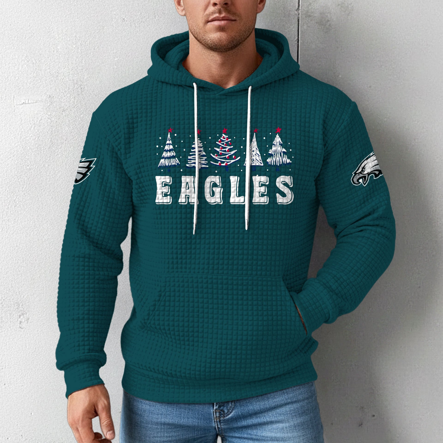 Premium NFL PHI Christmas Waffele Hoodie V1 NMD 261125 TTV