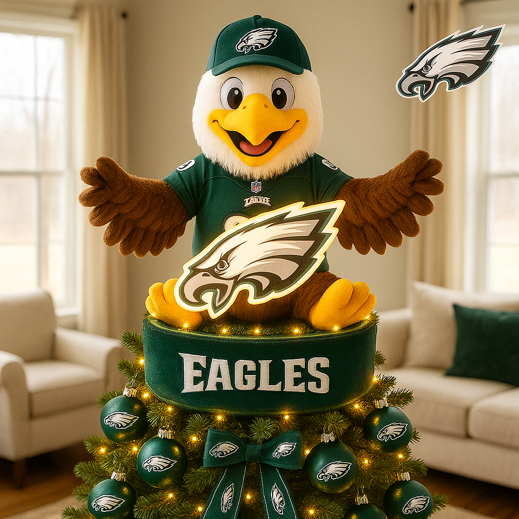 Premium NFL PHI Mascot Acrylic Christmas Tree Topper V1 NAK PTTD