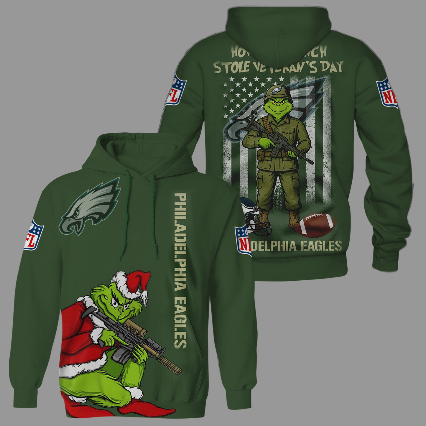 Premium NFL PHI The Grinch Salute Veterans Shirt V1 NMD 311025 TTV