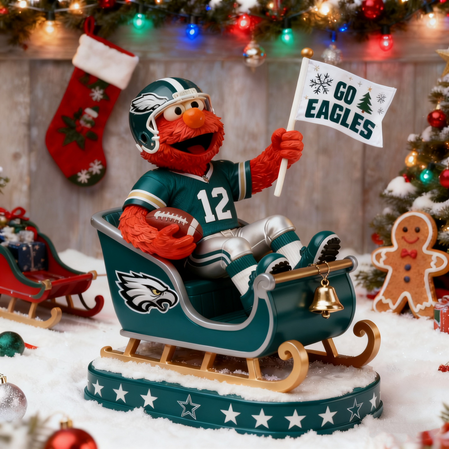 Premium NFL PHI x Elmo Christmas Arcylic Plaque V1 NMD 261125 TTV