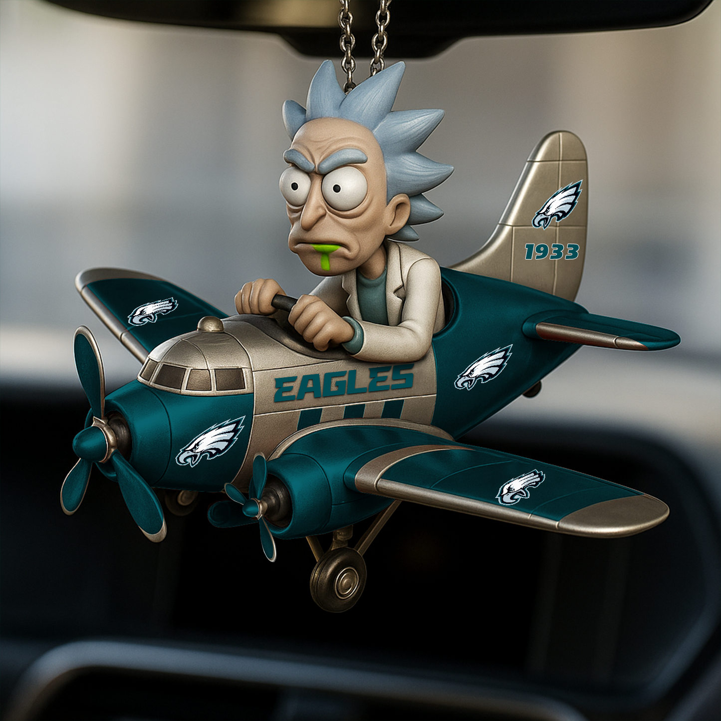 Premium NFL PHI x RIC Car Ornament V1 DATND TANTD