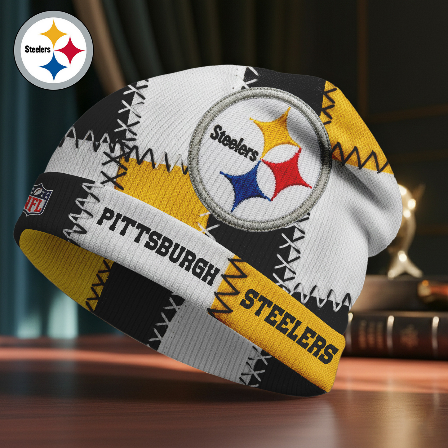Premium NFL PIT Vintage Patchwork Beanie Hat V1 NMD TTV