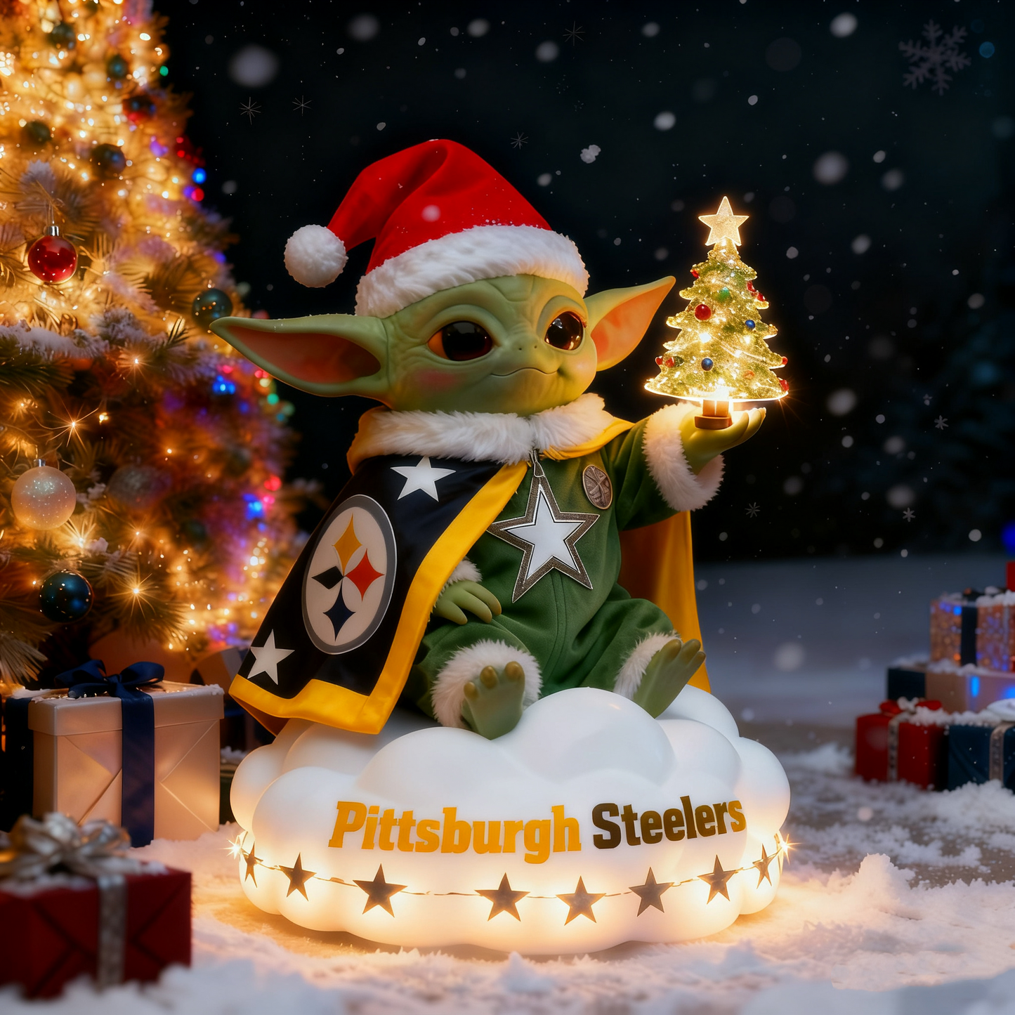 Premium NFL PIT x Baby Yoda Holiday LED Figure V1 NMD 261125 TTV