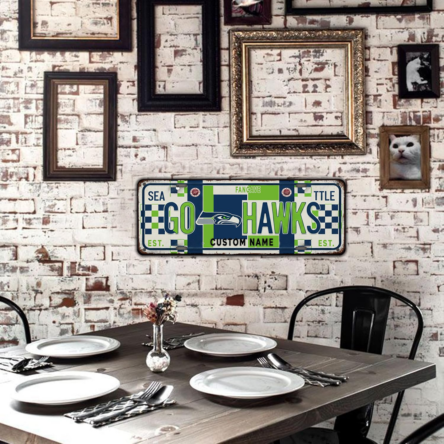 Premium NFL SEA Metal Vintage Wall Sign V1 NMD25 TTV