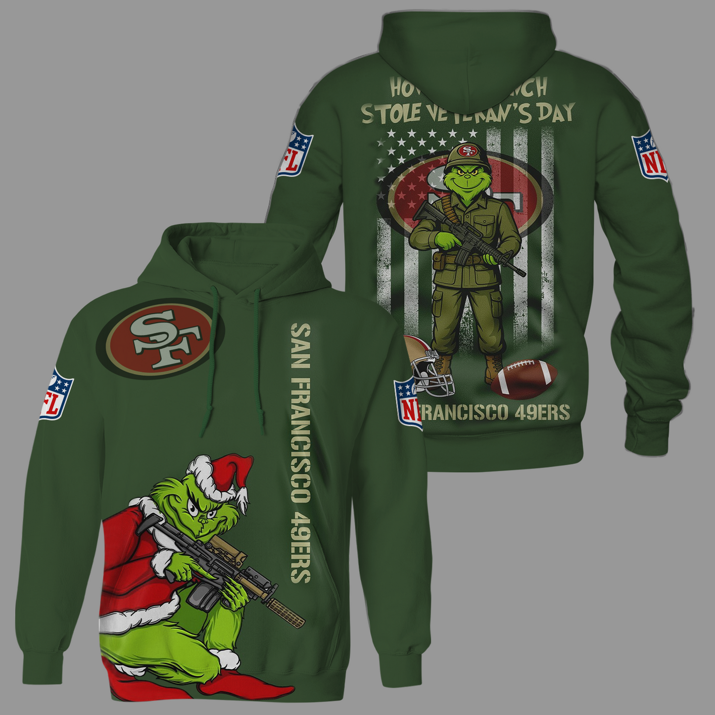 Premium NFL SF The Grinch Salute Veterans Shirt V1 NMD 311025 TTV