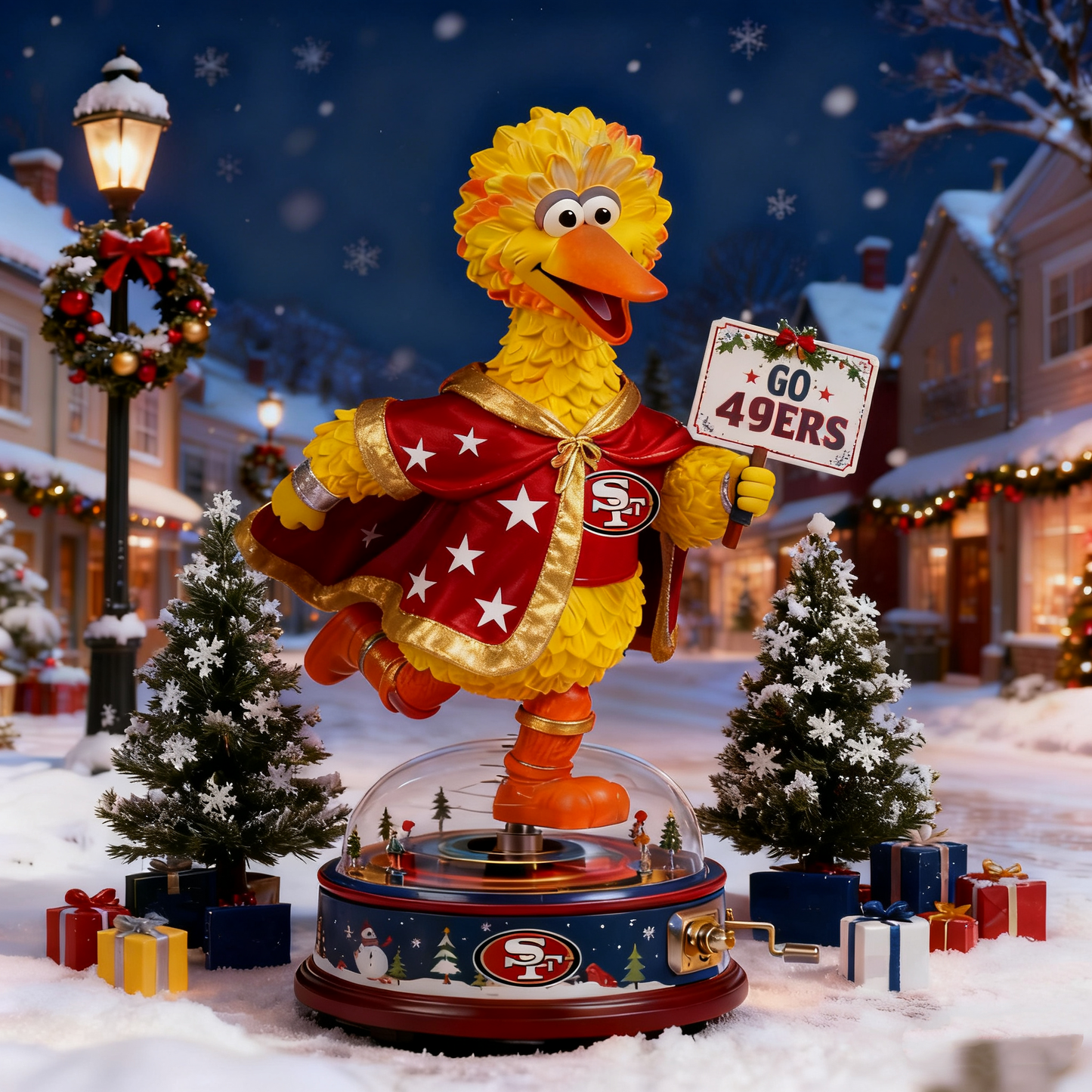 Premium NFL SF x Big Bird Christmas Arcylic Plaque V1 NMD TTV