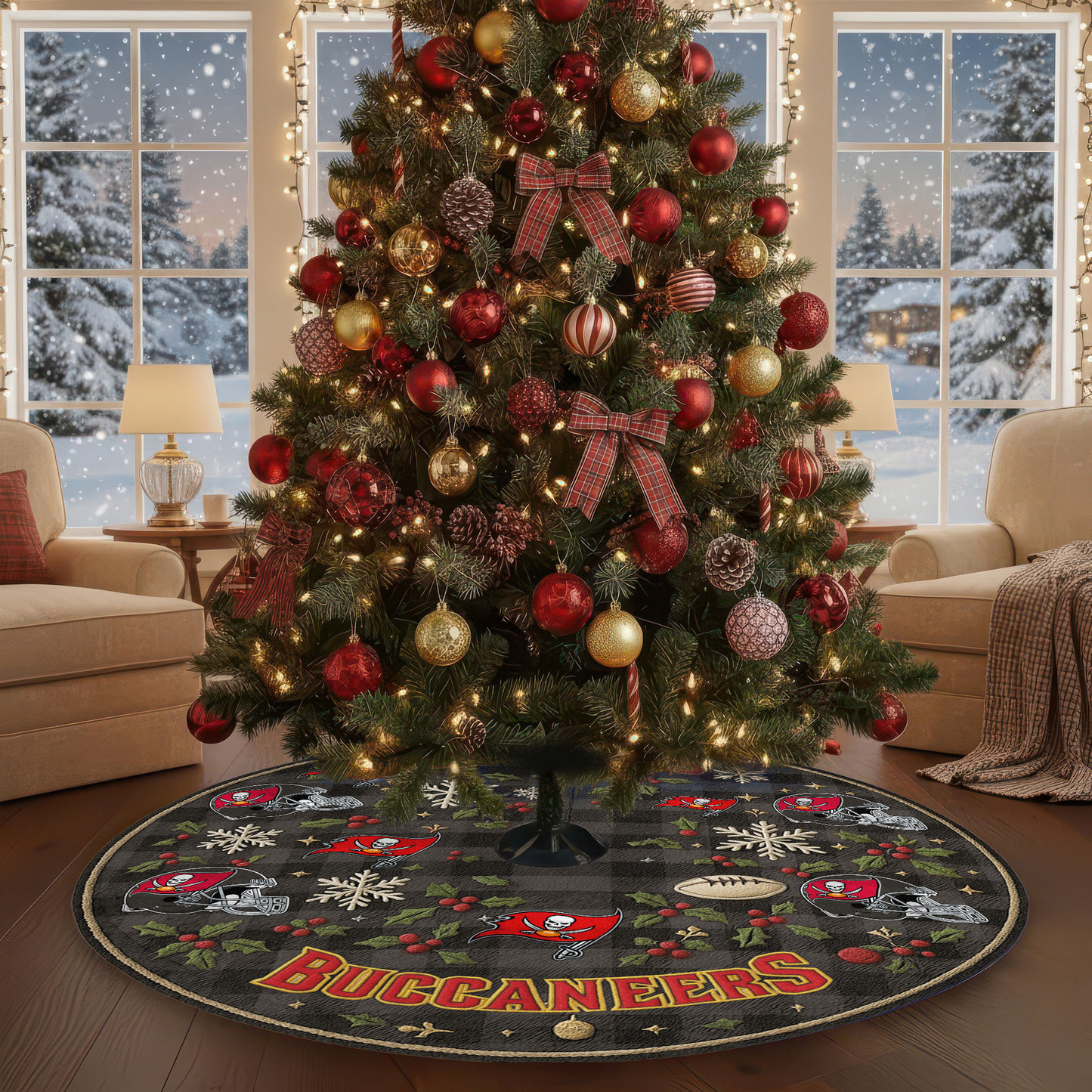 Premium NFL TB Christmas Tree Skirt V1 NMD TTV