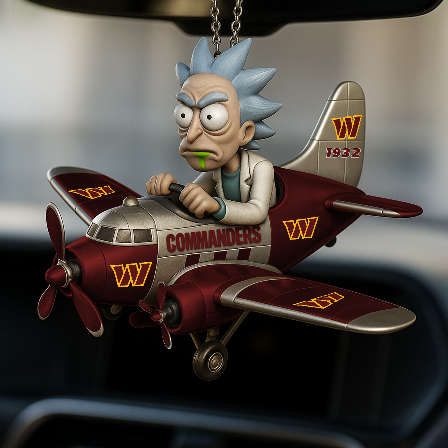 Premium NFL WAS x RIC Car Ornament V1 DATND TANTD