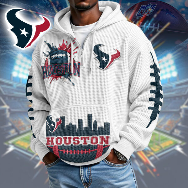 Premium NFL x HT Waffle Zipper Long Sleeve Hooded Sweatshirt V1 NAK HLPHUONG