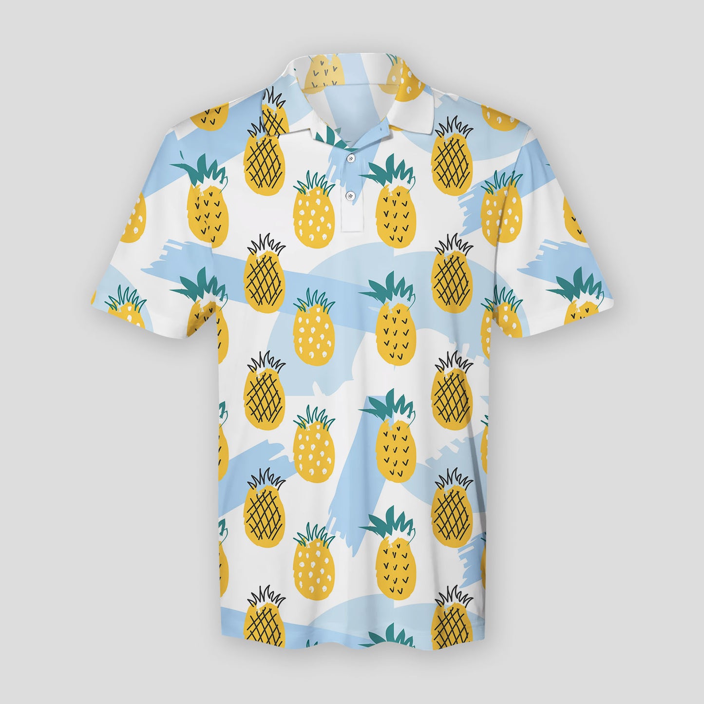 Pineapple On Summer Polo Shirt For Men | Polo T-shirt | Men Short Sleeve Shirt