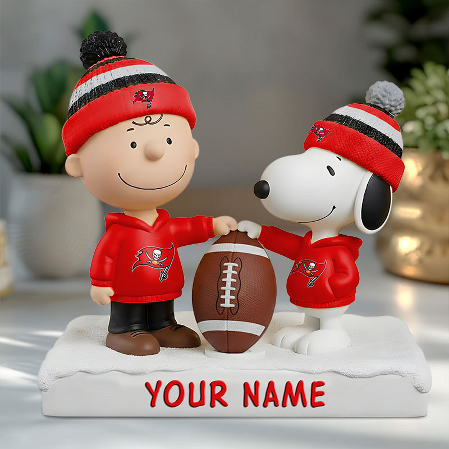 TB X NFL And SnooPy Acrylic Block Plaque Custom Name Gifts NAK NHT