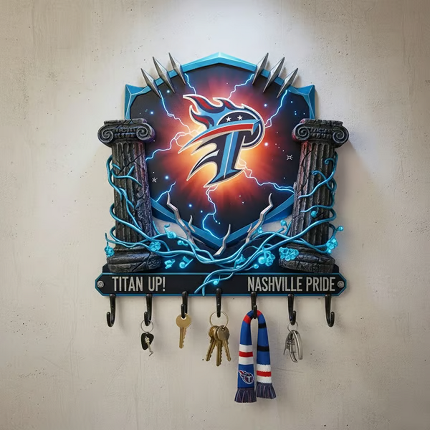 TEN X NFL Originality Verification Football Team Wall Key Holder NAK THUONGNH