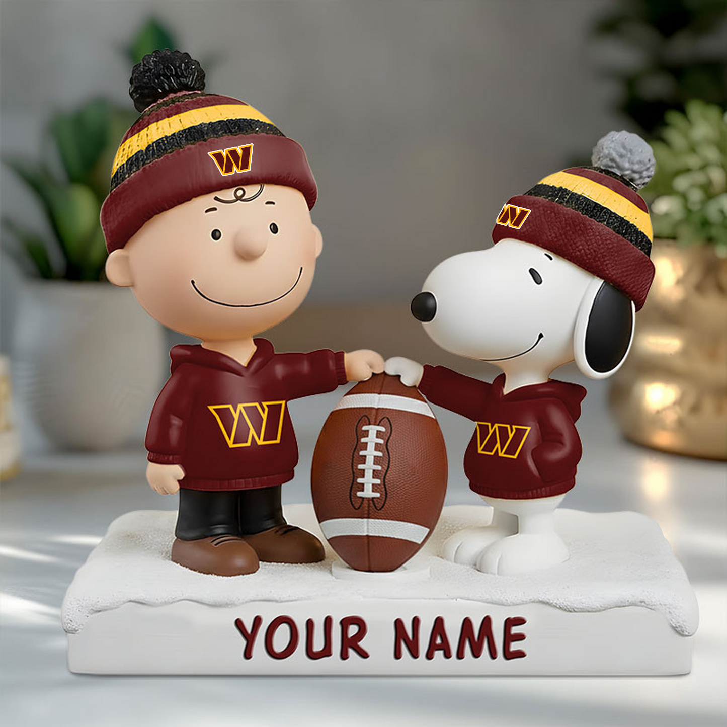 WAS X NFL And SnooPy Acrylic Block Plaque Custom Name Gifts NAK NHT
