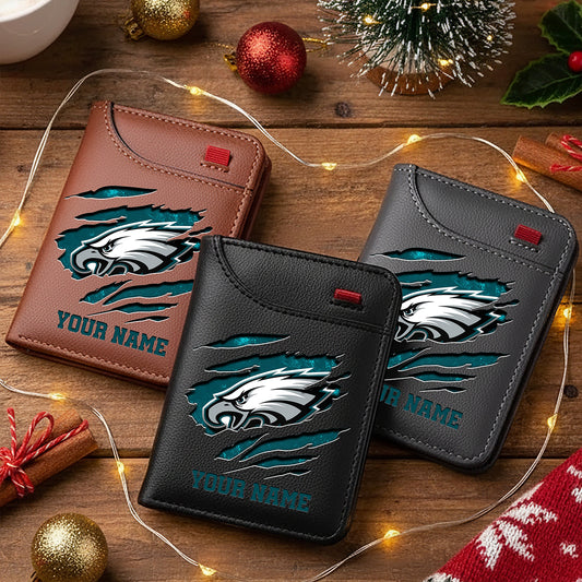 Premium NFL X PHI  Cracked  Leather Wallet V1 NDT NHM 241125