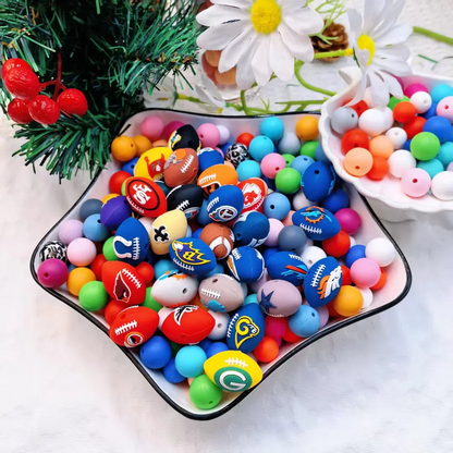 PREMIUM NFL X PHI Football 3D Silicone Focal Beads NDT NHM 271125