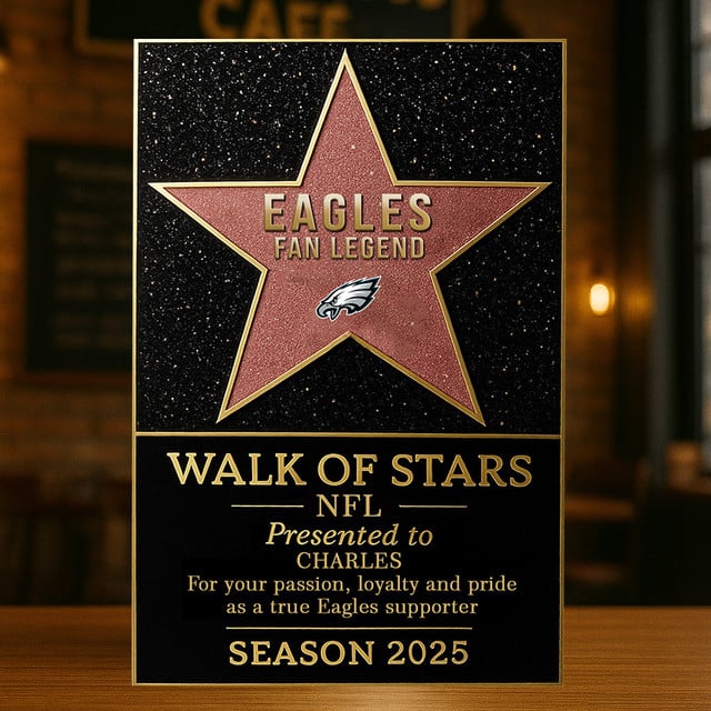 PREMIUM NFL X PHI Walk Of Stars Acrylic Block Plaque Funny Christmas NDT NHM 211125