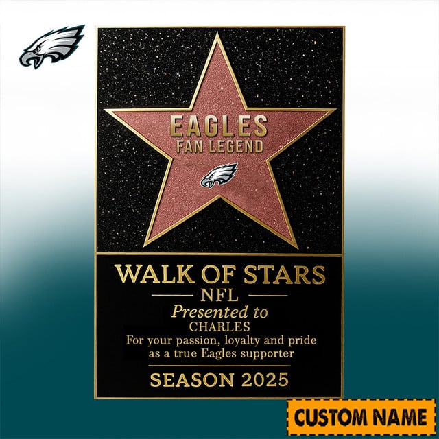 PREMIUM NFL X PHI Walk Of Stars Acrylic Block Plaque Funny Christmas NDT NHM 211125