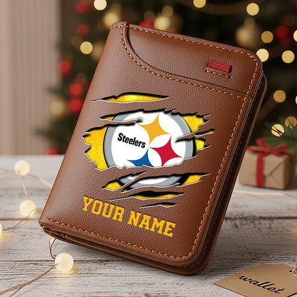 Premium NFL X PIT Cracked  Leather Wallet V1 NDT CTND 241125