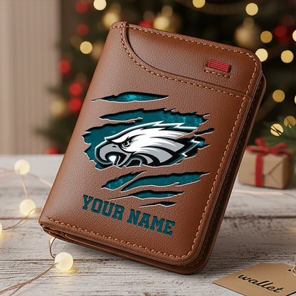 Premium NFL X PHI  Cracked  Leather Wallet V1 NDT NHM 241125