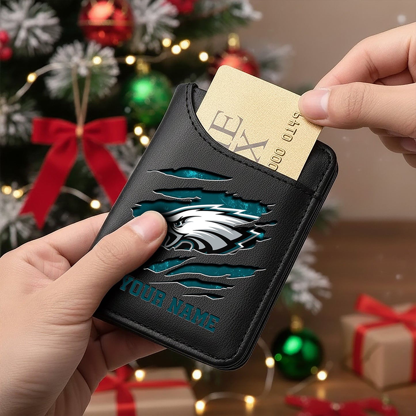 Premium NFL X PHI  Cracked  Leather Wallet V1 NDT NHM 241125