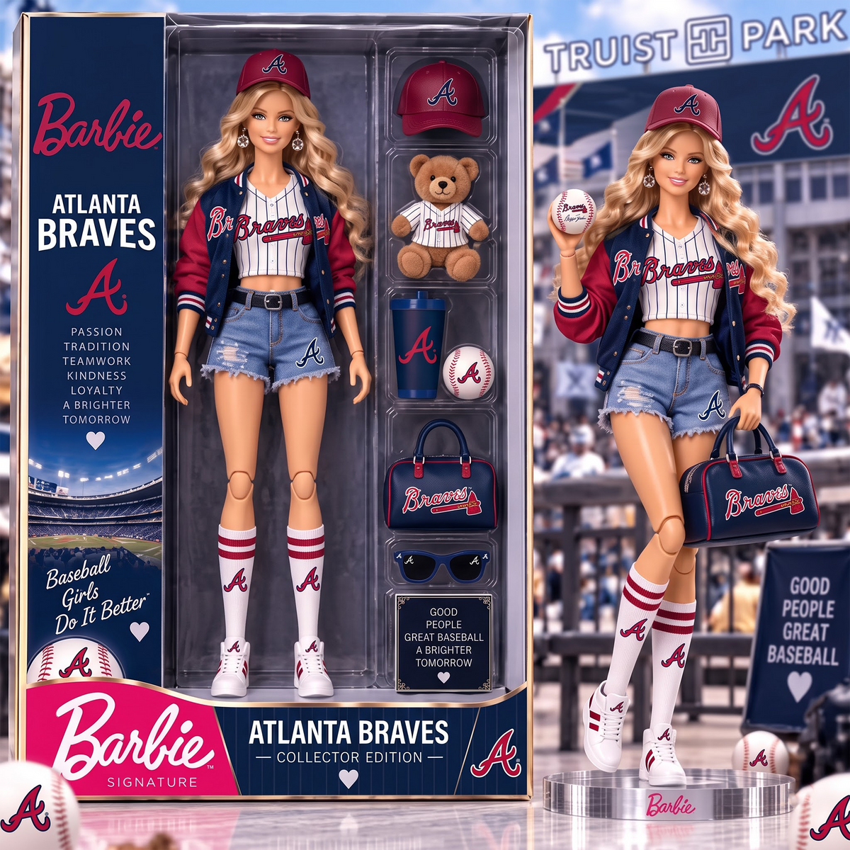 AB x Personalized MLB Barbie Acrylic Block Plaque Figure Set