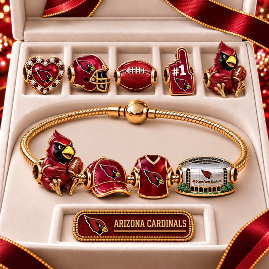 AC x Premium NFL Fan Charm Bracelet - Pandora Style Sports Charm Set
