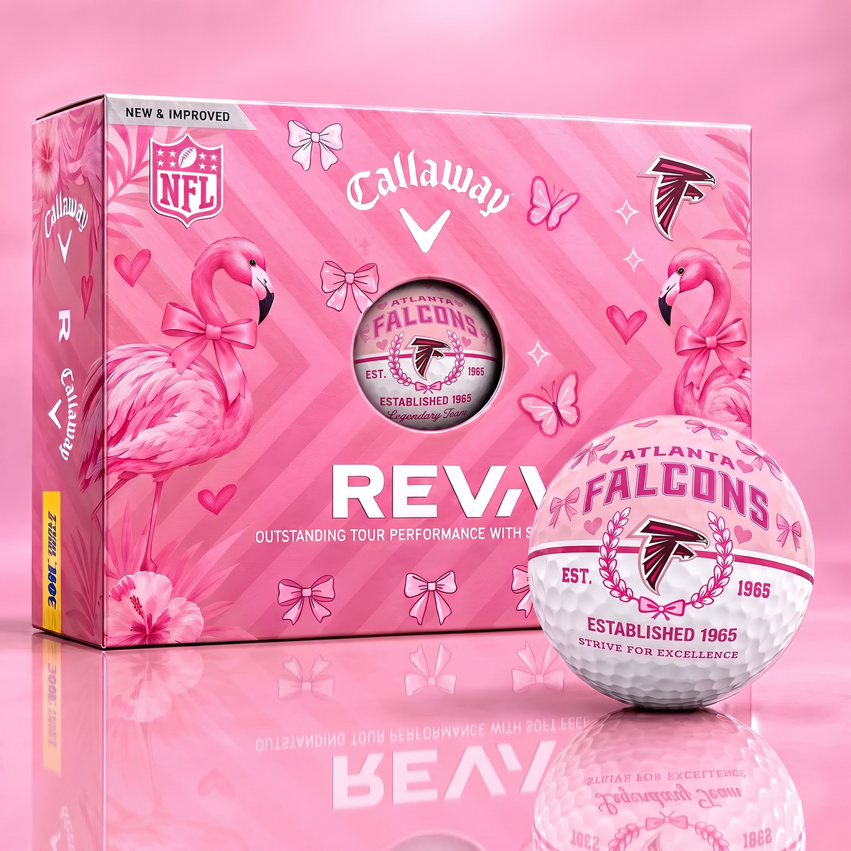AF x Custom NFL Pink Coquette Ladies Golf Balls