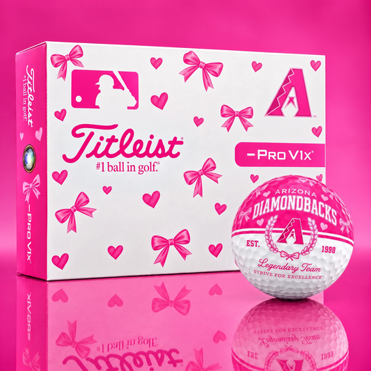 ARI X Ladies Custom MLB Pink Coquette Golf Balls – Premium Titleist Pro V1x Gift Set