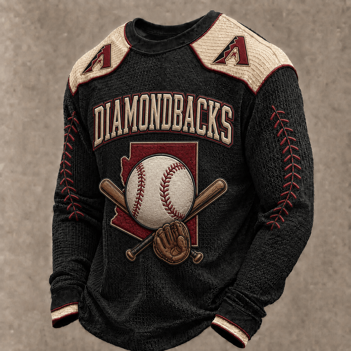 ARI X Premium MLB Vintage Baseball Stitch Sweatshirt