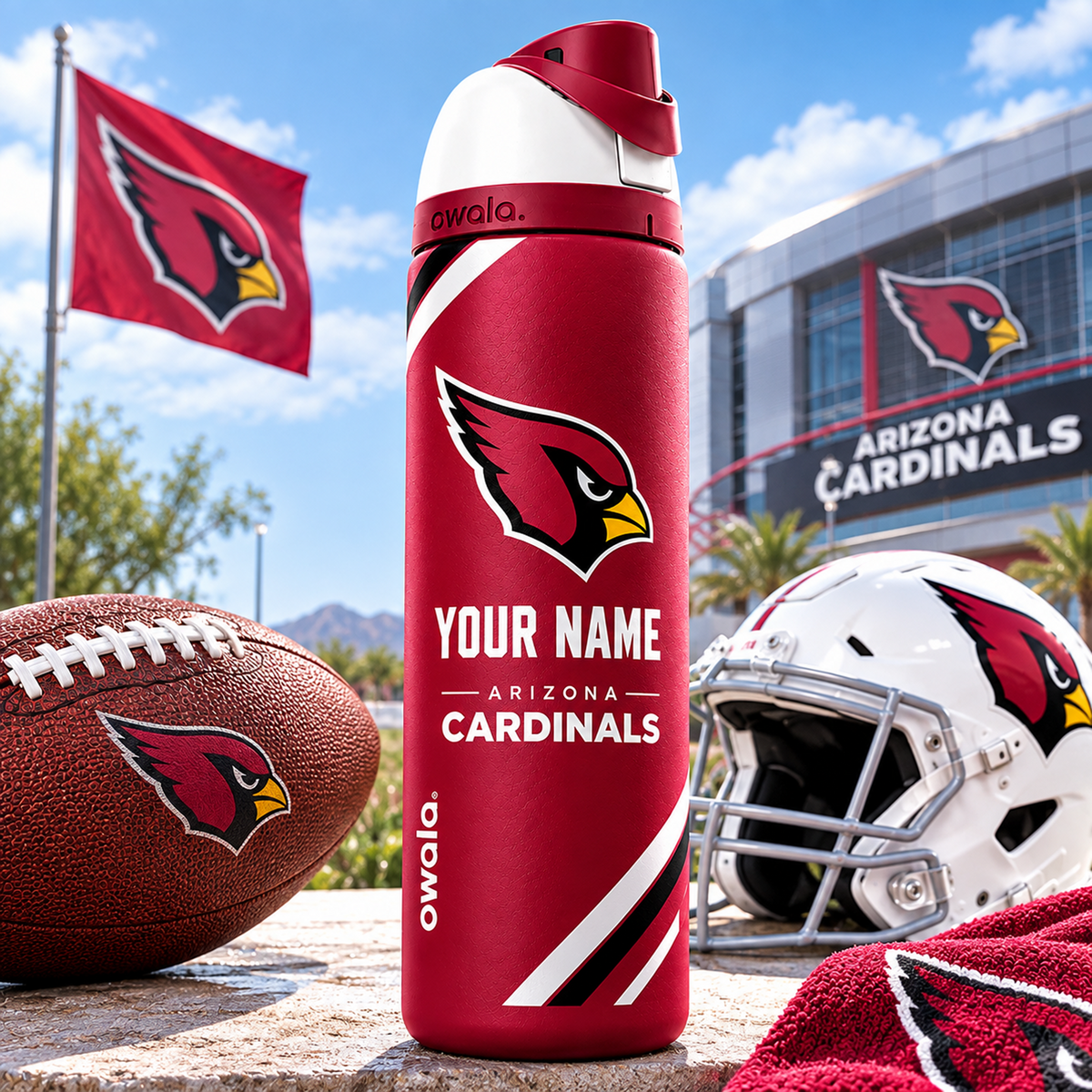 ARI X Premium NFL Owala Water Bottle