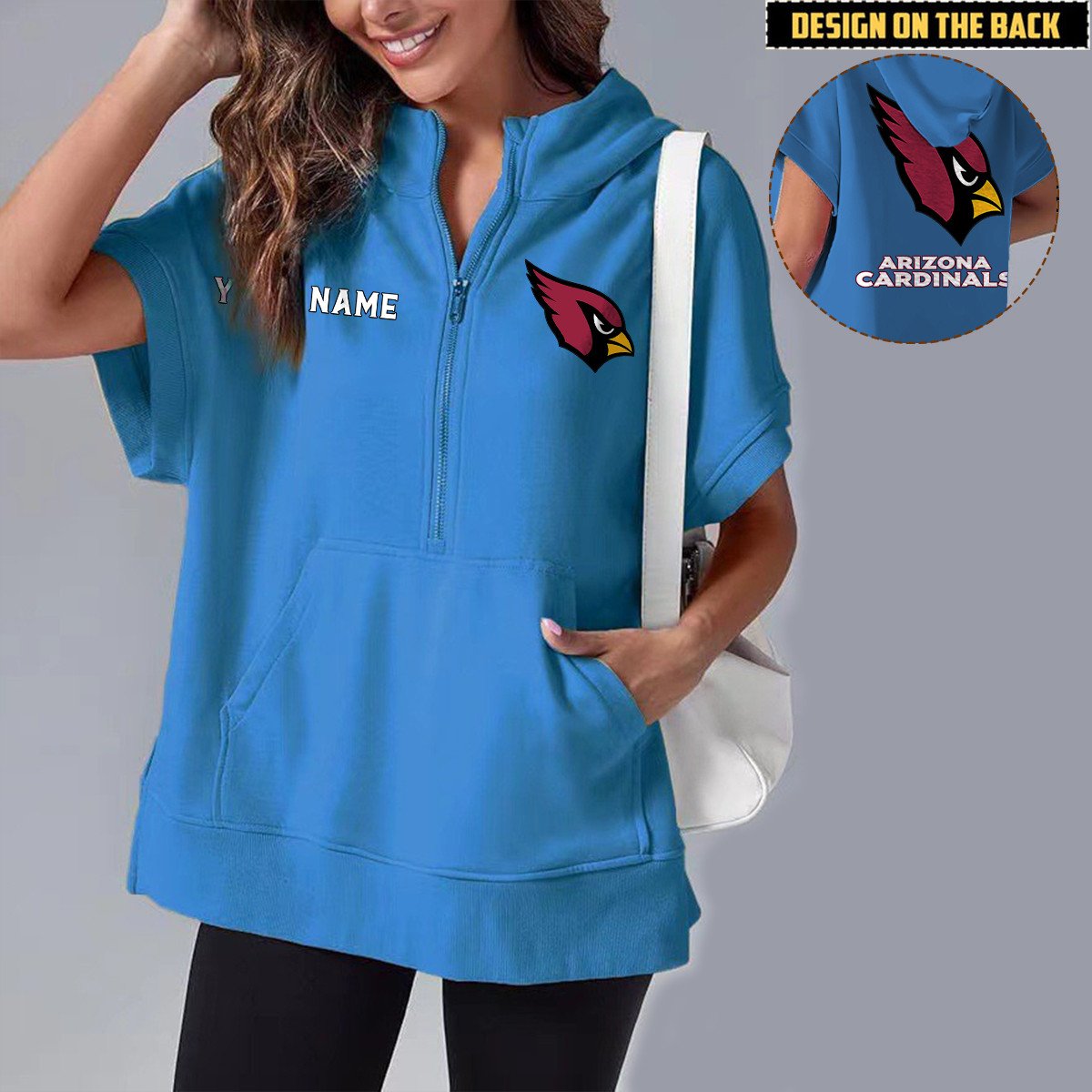 ARI x NFL Short Sleeve Zip Hoodie DATND TANTD