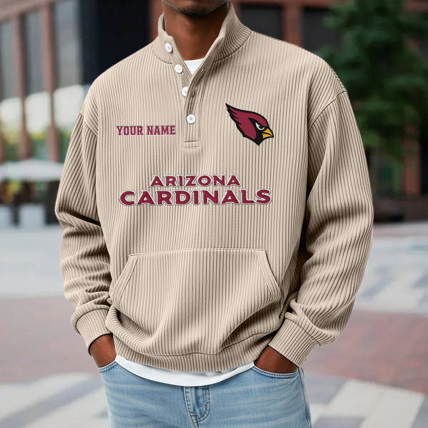 ARI x NFL Waffle High Neck Long Sleeved Sweatshirt DATND TANTD 221125