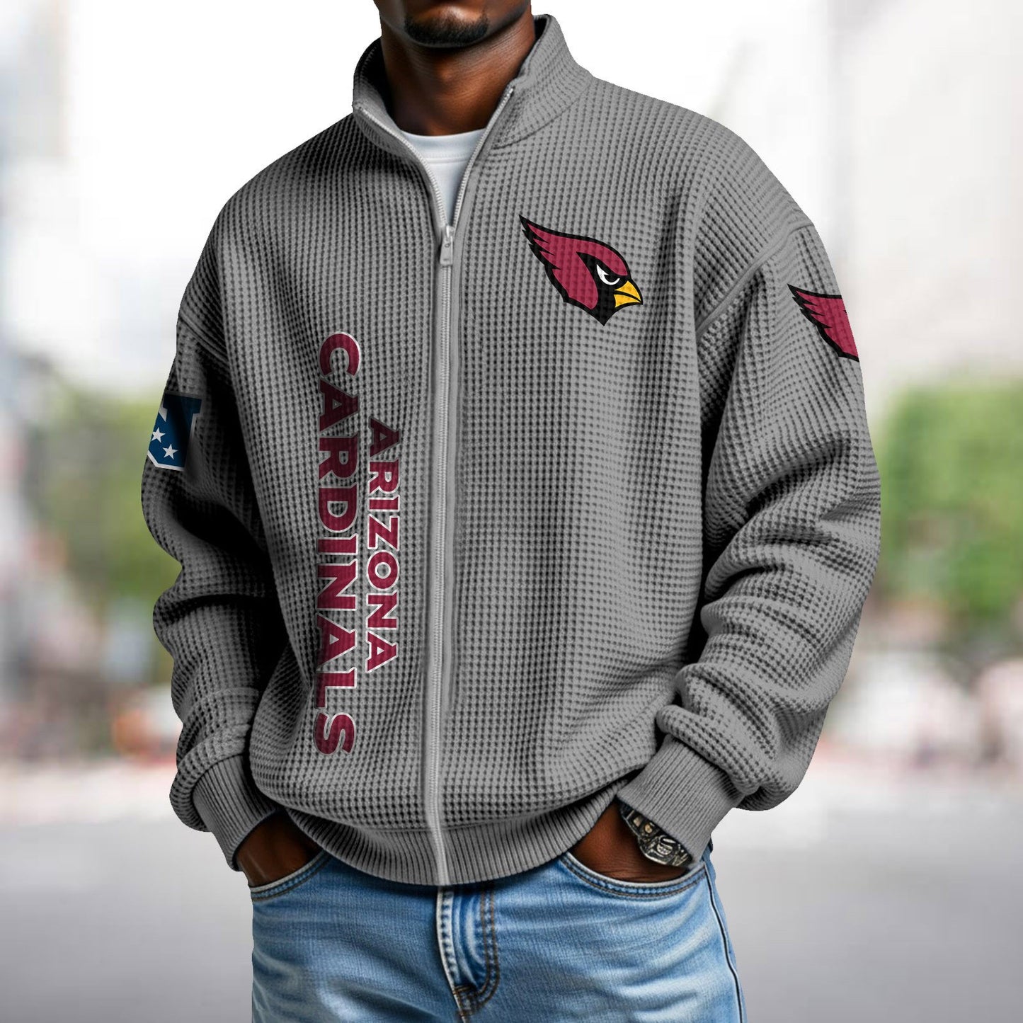 ARI x NFL Waffle Zip-Up Sweatshirt DATND TANTD